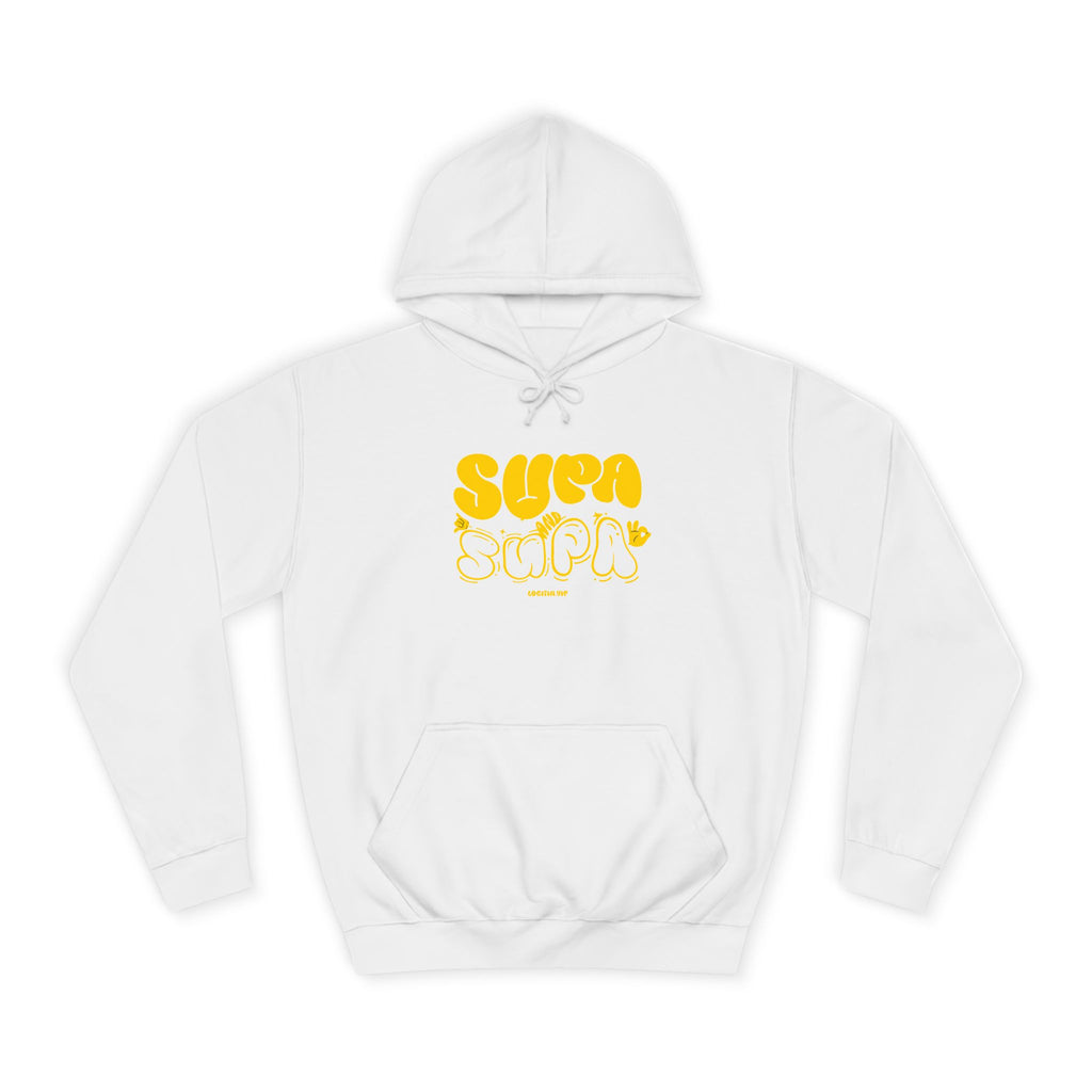 Cheerful Unisex Supa Supa Hoodie - Cozy Streetwear, Campus Style, Trendy Gift, Relaxed Fit, Perfect for Every day