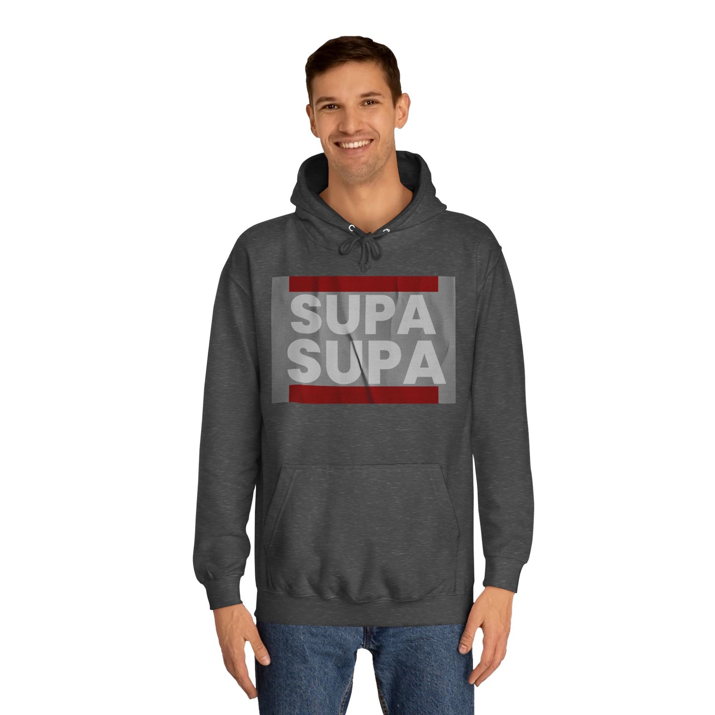 Unisex Hoodie with 'SUPA SUPA' Design, Cool Casual Wear, Perfect, Gifts for Graduates, Cozy Layering