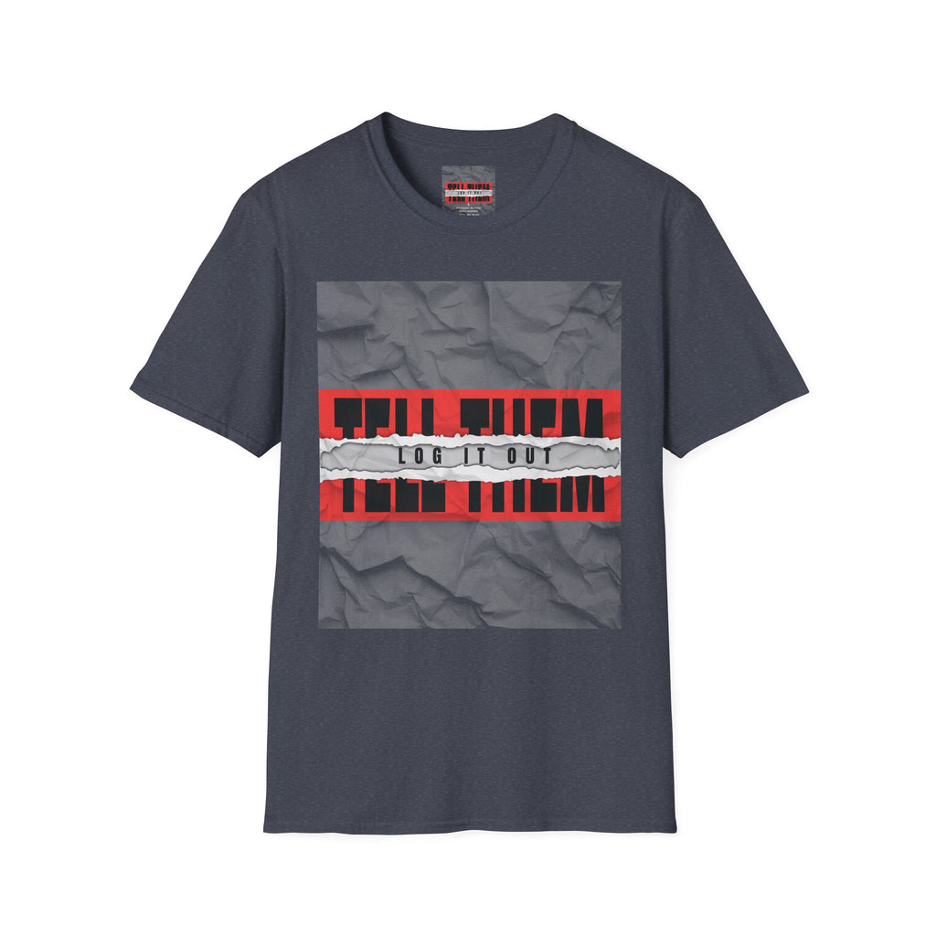 T-Shirt — LOG IT OUT Red Tape Graphic Tee ("LOG IT OUT")