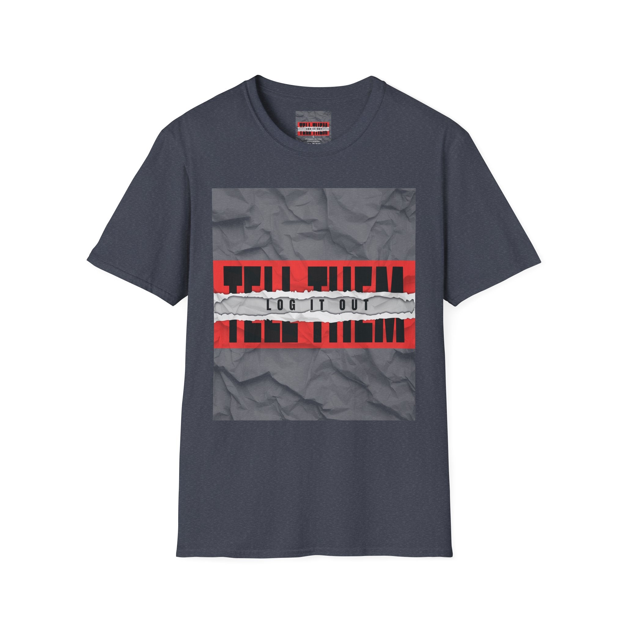 T-Shirt — LOG IT OUT Red Tape Graphic Tee ("LOG IT OUT")