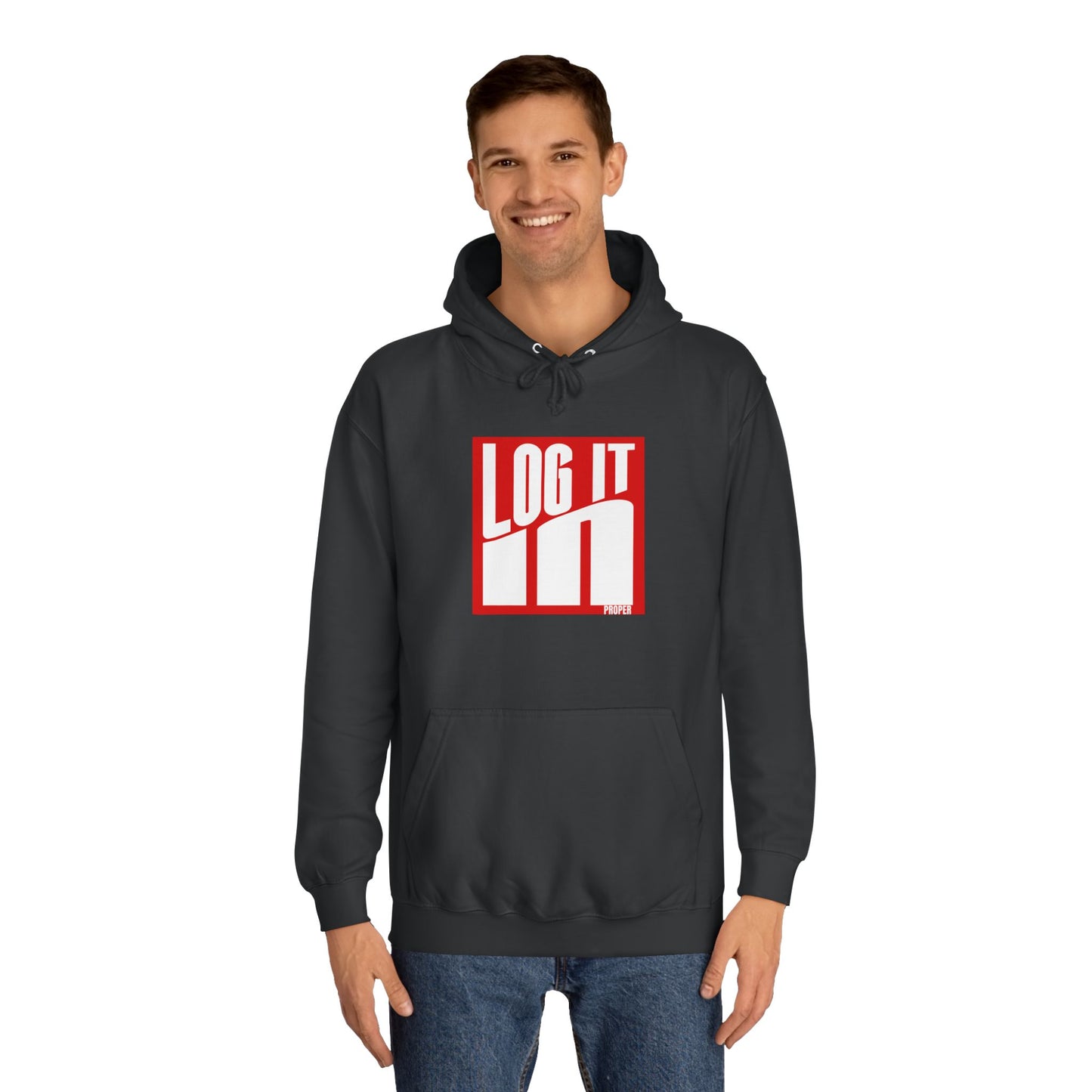 Unisex Log it in Hoodie - Trendy Campus Style, Casual Wear, Cozy Gift, Comfortable Lounge Hoodie, Essentials