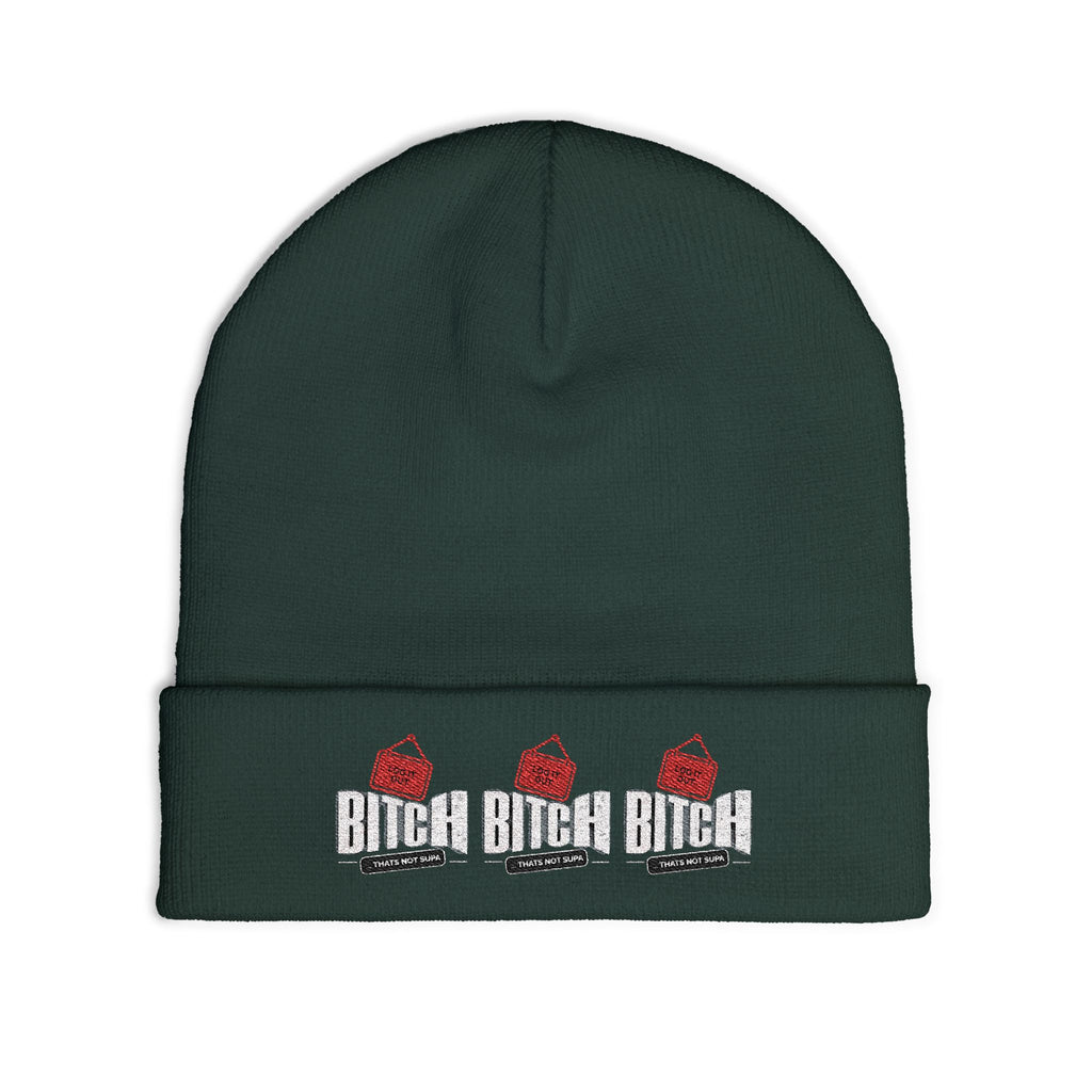 Embroidered 'LOG OUT' Knit Beanie — Gnome Humor Winter Hat
