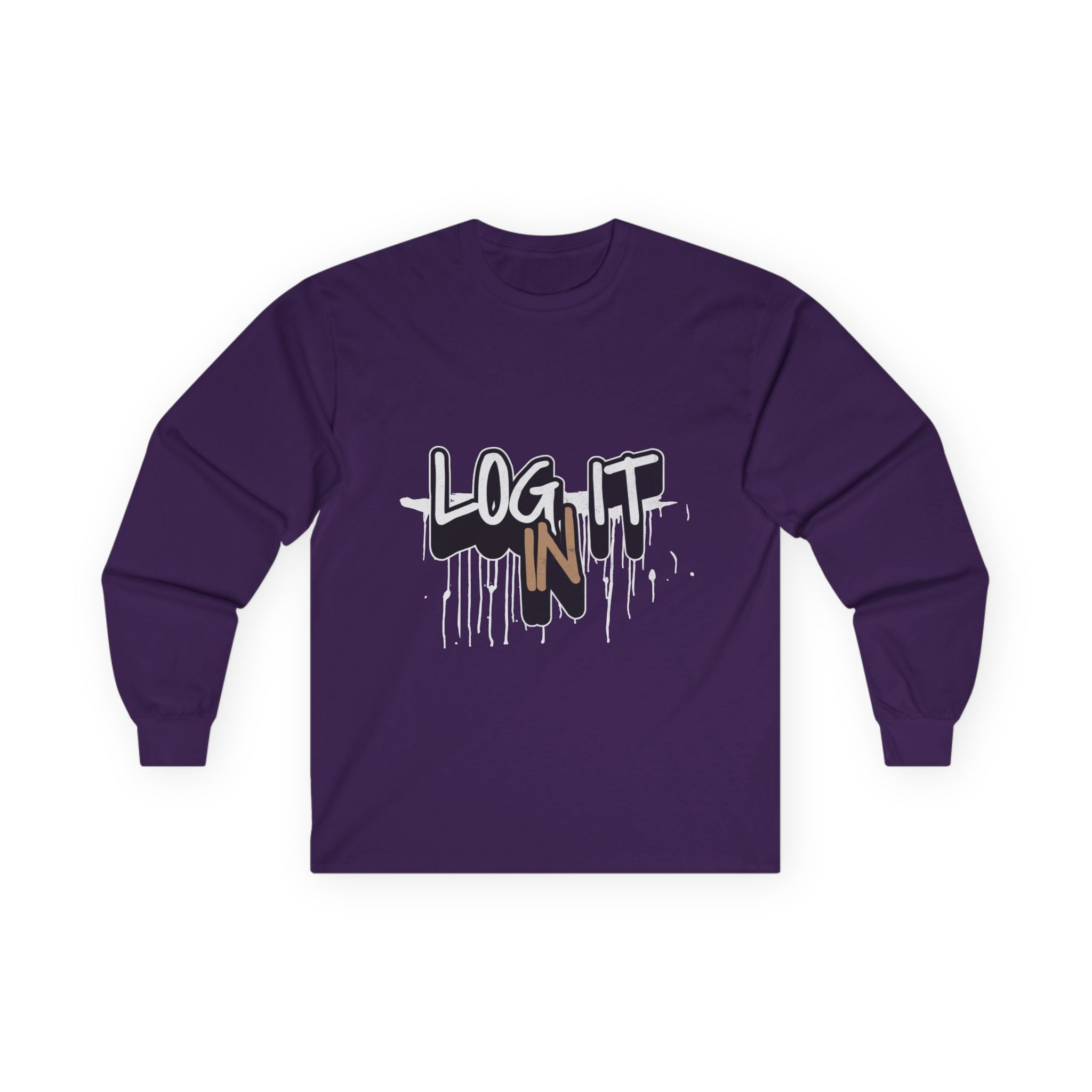 Log It In Long Sleeve Tee — Graffiti Drip Streetwear Top