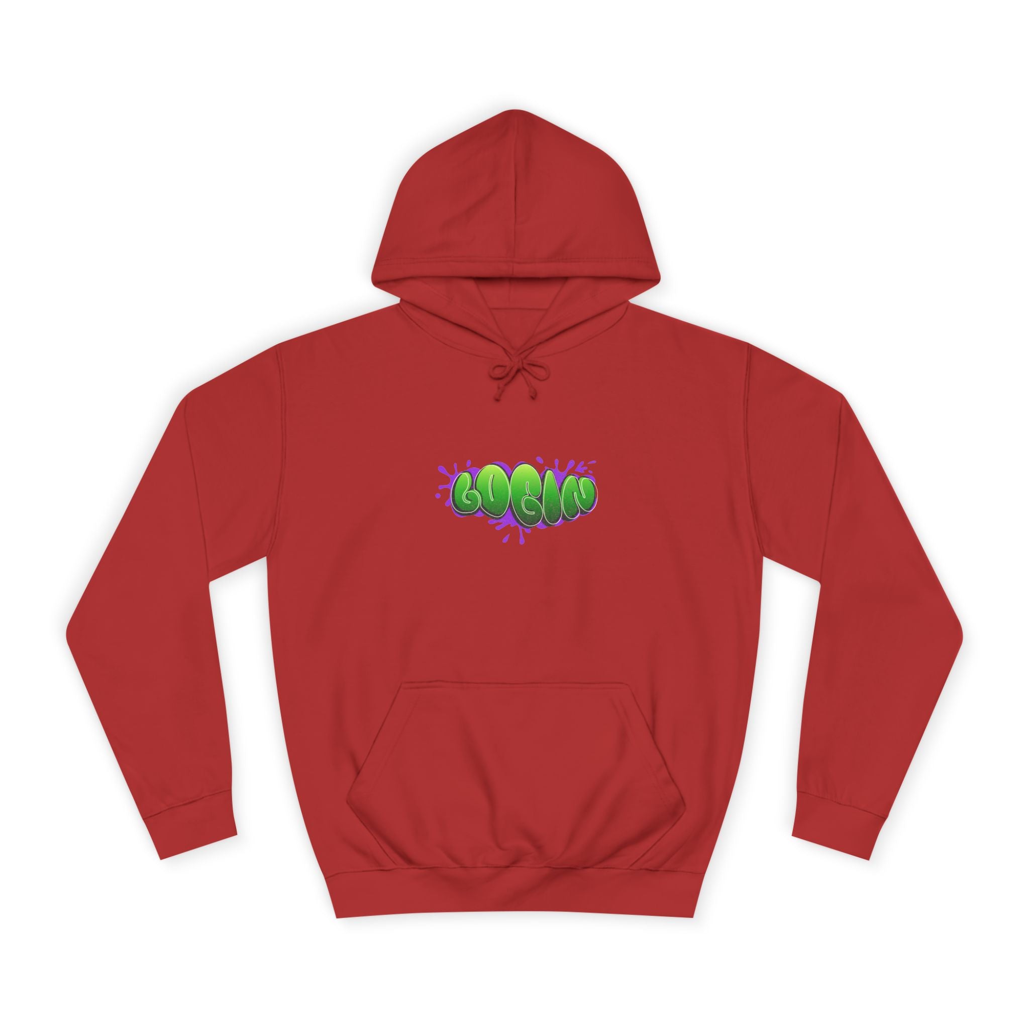Hoodie with Green Graffiti "Login" Design - Streetwear Pullover