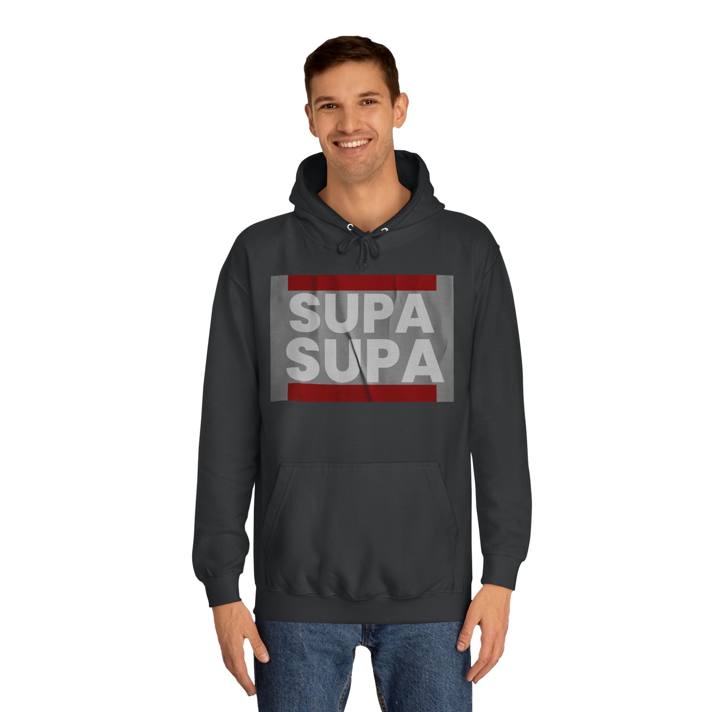 Unisex Hoodie with 'SUPA SUPA' Design, Cool Casual Wear, Perfect, Gifts for Graduates, Cozy Layering