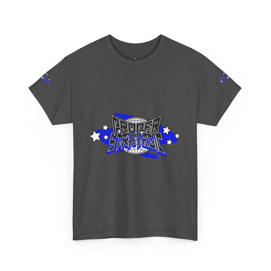 Proper 'Strategic' Graphic Tee — Retro Blue Streetwear T‑Shirt