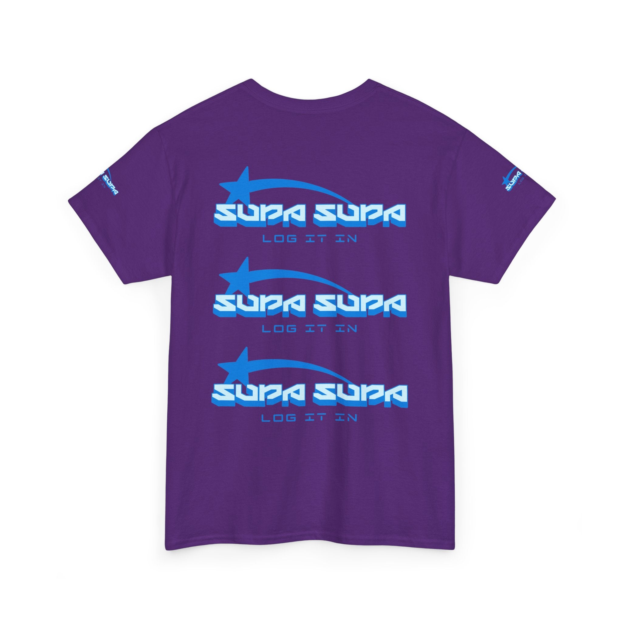 Supa Supa Retro Logo Tee — Blue Graphic Cotton T-Shirt