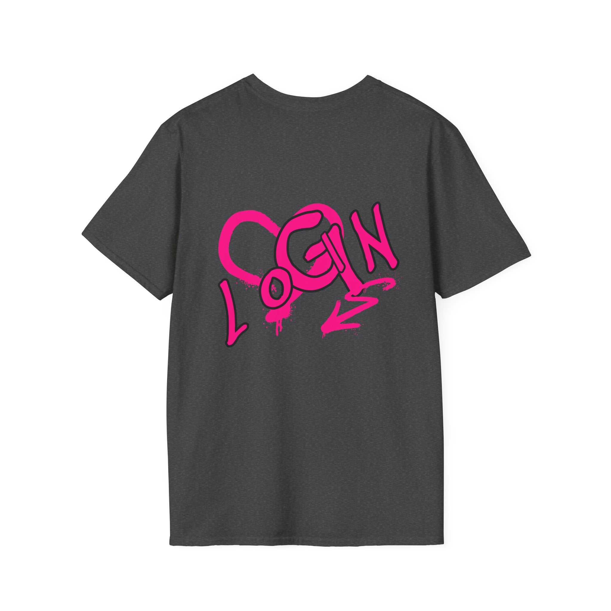 T-Shirt — Pink Graffiti 'Login' Streetwear Tee