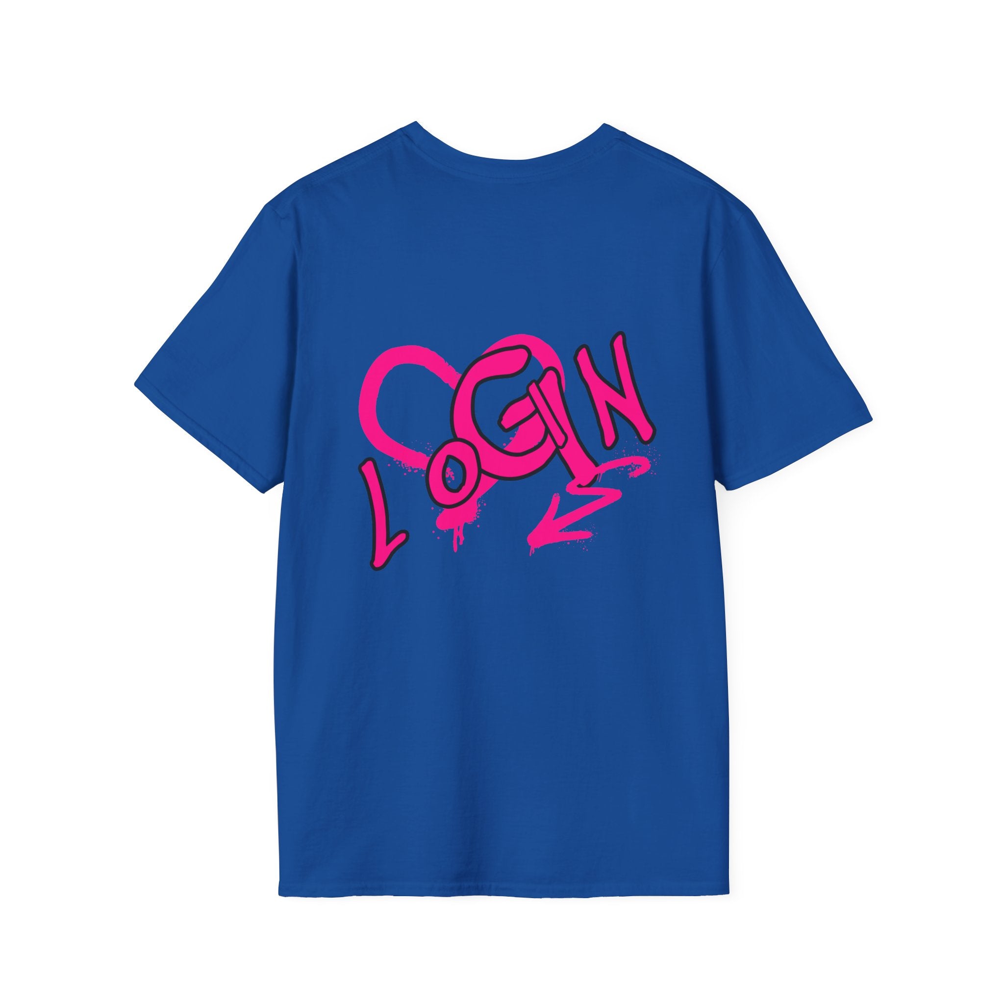 T-Shirt — Pink Graffiti 'Login' Streetwear Tee