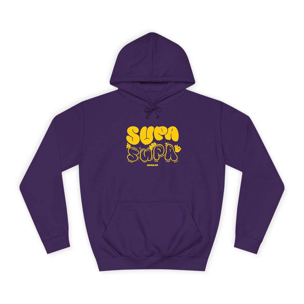 Cheerful Unisex Supa Supa Hoodie - Cozy Streetwear, Campus Style, Trendy Gift, Relaxed Fit, Perfect for Every day