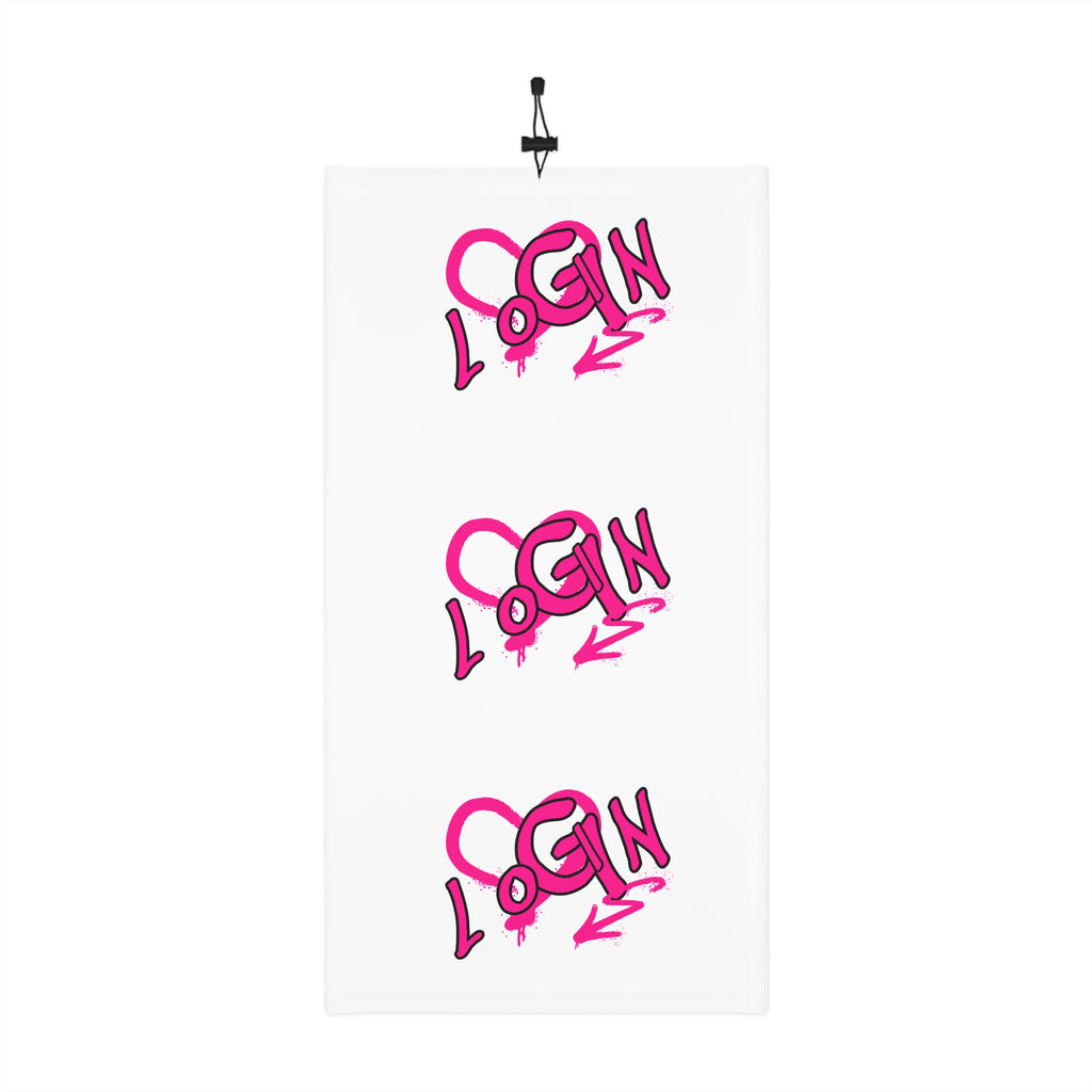 Pink Heart 'Login' Graphic Neck Gaiter — Winter Face Mask with Drawstring