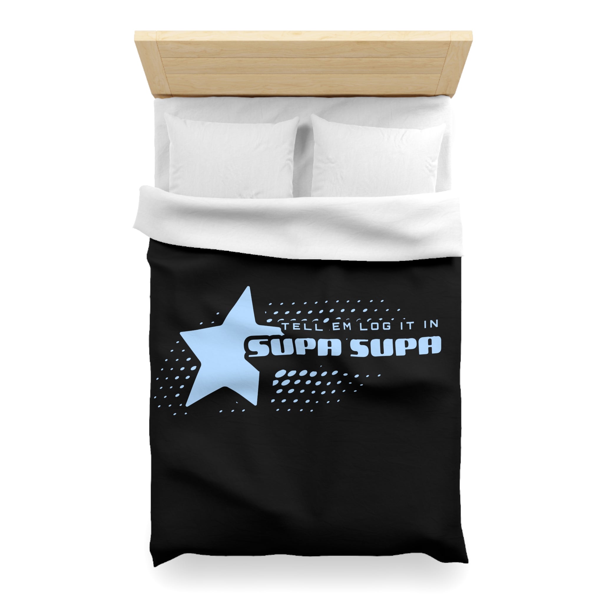 "Tell em log it in" Star Microfiber Duvet Cover — Retro Pop Graphic Bedding
