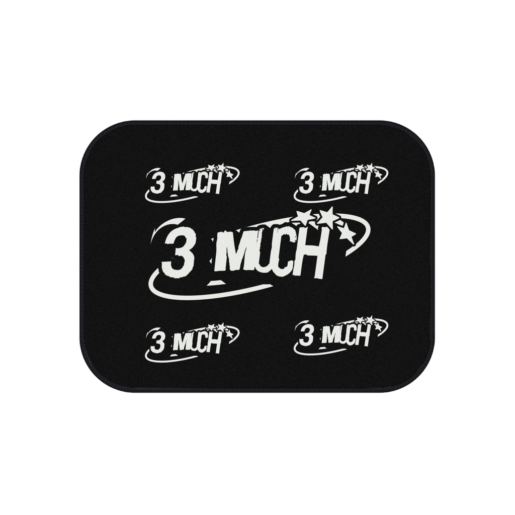 Car Mats (Set of 4) — Black Custom Floor Mats with '3 MUCH' Retro Logo