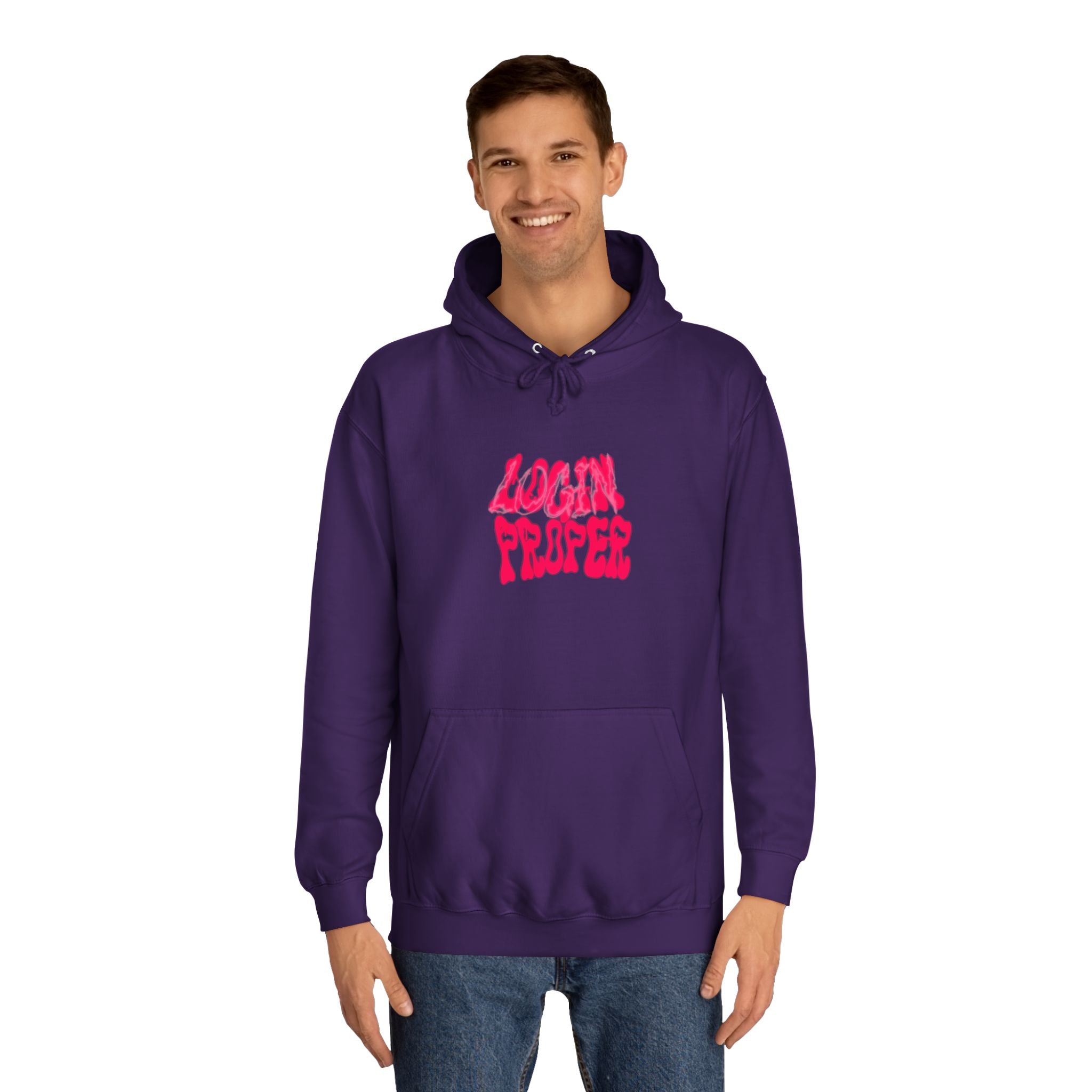 Trendy Unisex Hoodie - 'LOGIN PROPER' Graphic Sweatshirt for, Casual Wear, Gifts' Events, Street Style