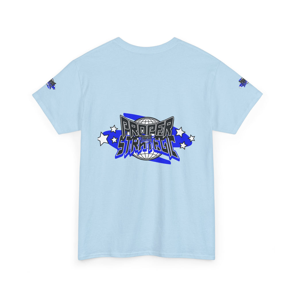 Proper 'Strategic' Graphic Tee — Retro Blue Streetwear T‑Shirt
