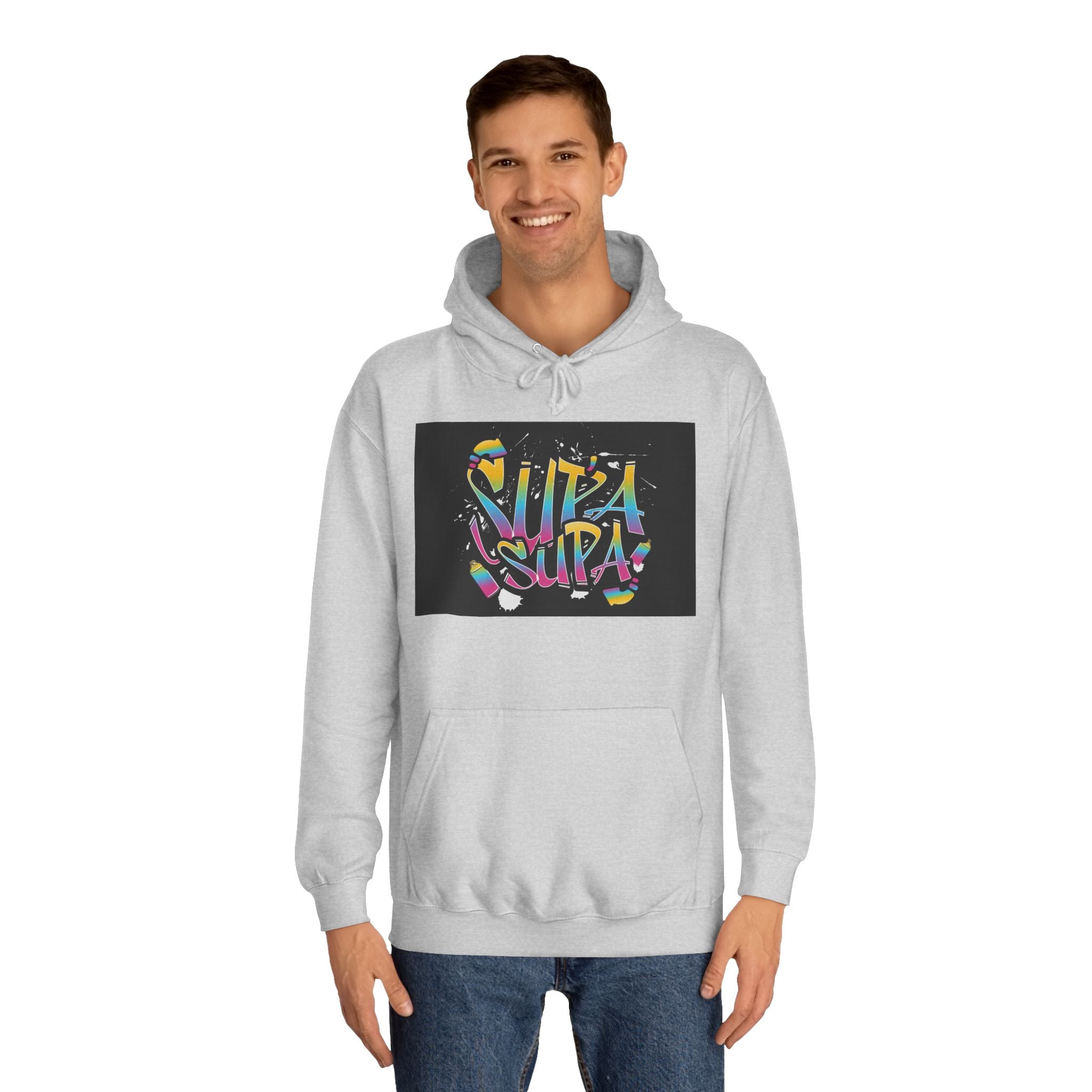Colorful Unisex Supa Supa Hoodie, Casual Sweatshirt, Vibrant Apparel, Streetwear Hoodie