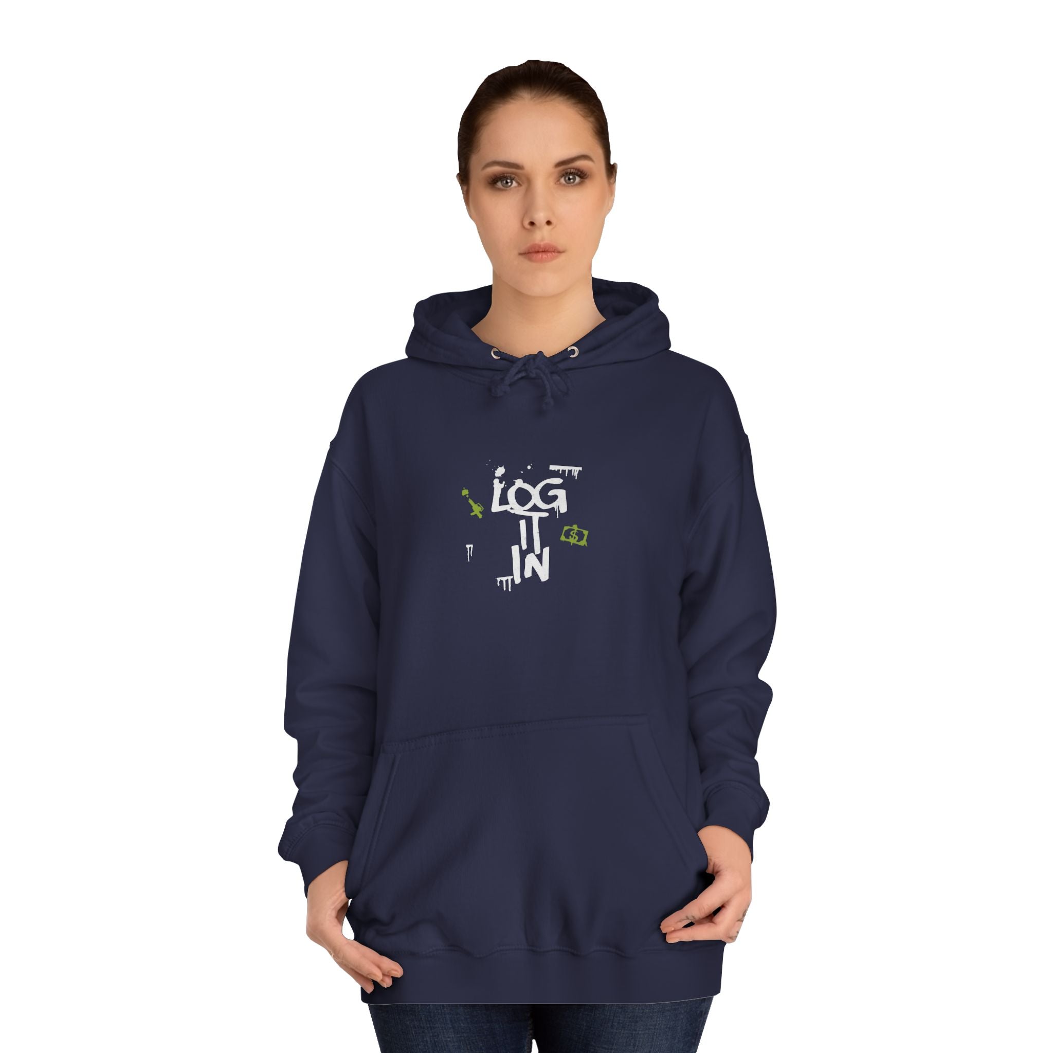 log it in Hoodie — Minimal Vintage Print
