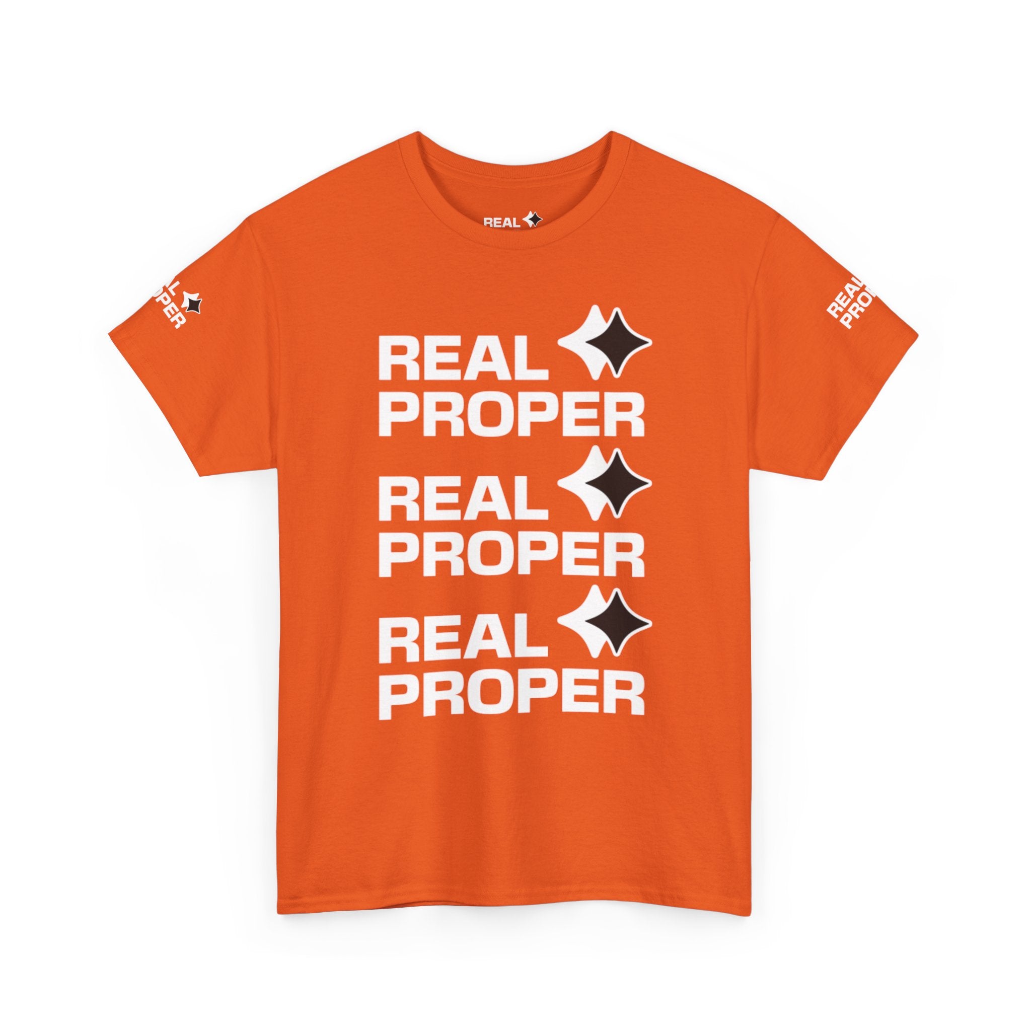 "Real Proper" Repeat Logo T‑Shirt