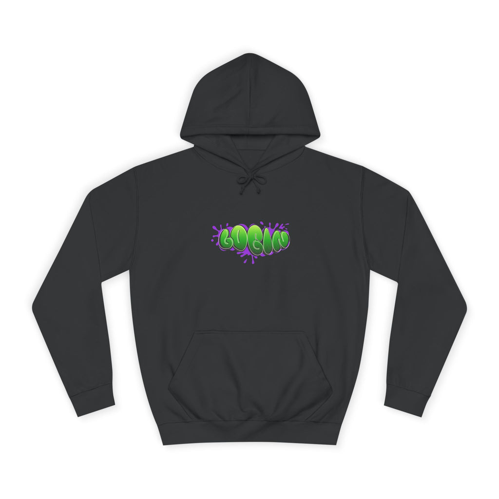 Hoodie with Green Graffiti "Login" Design - Streetwear Pullover