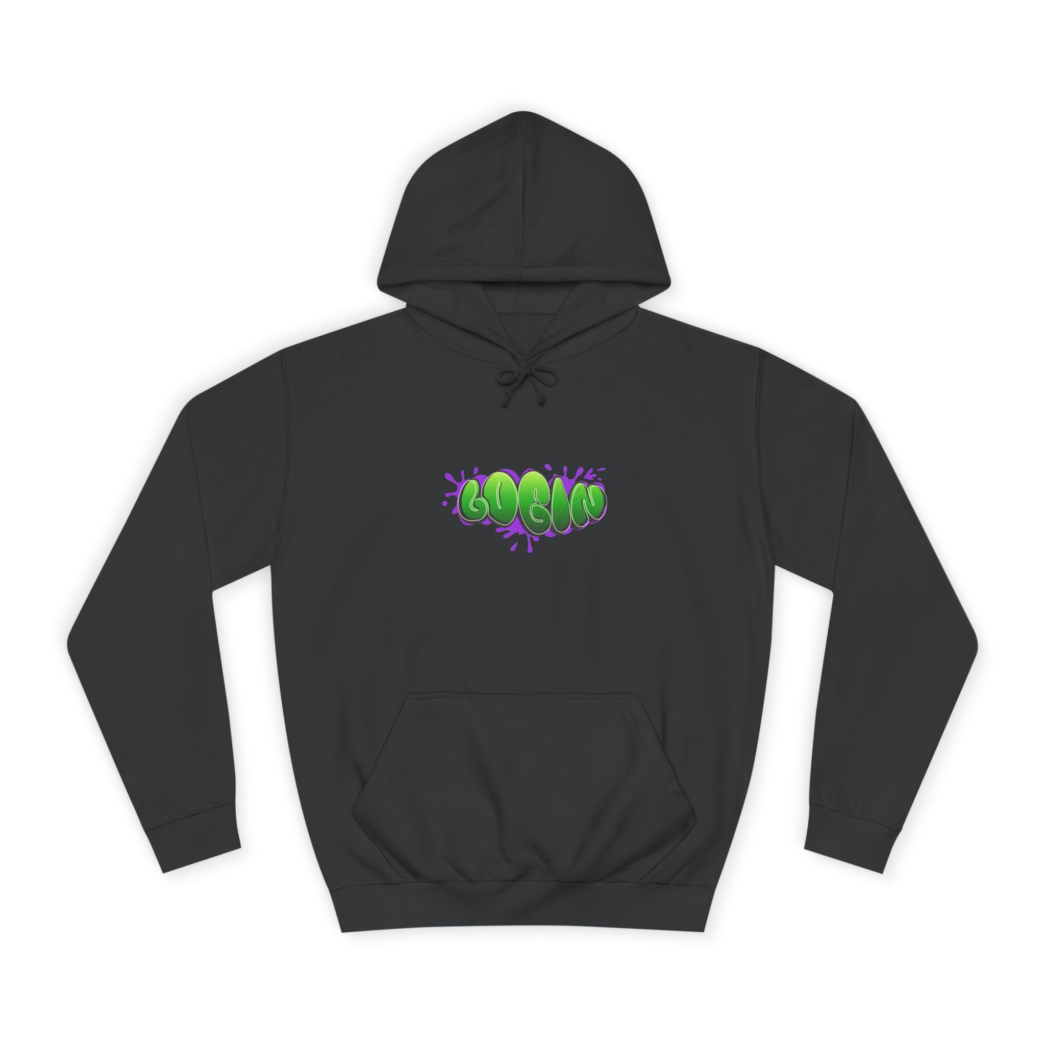 Hoodie with Green Graffiti "Login" Design - Streetwear Pullover