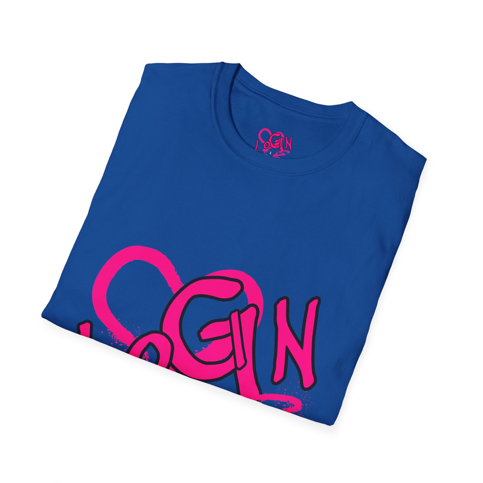 T-Shirt — Pink Graffiti 'Login' Streetwear Tee