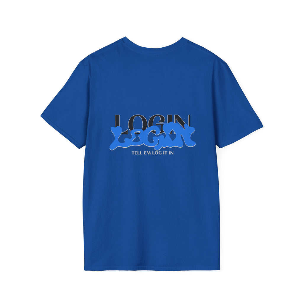 Login Graphic T-Shirt — Blue Drip Logo Tee