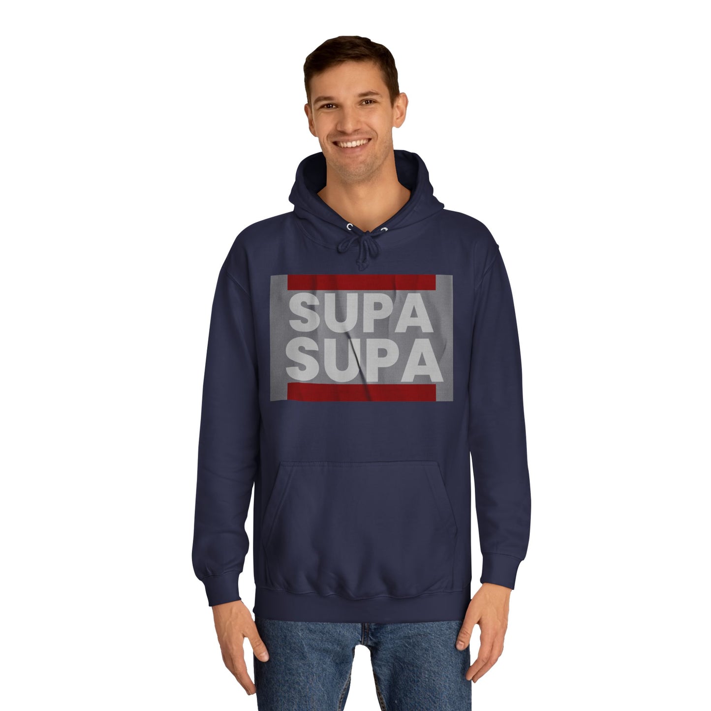 Unisex Hoodie with 'SUPA SUPA' Design, Cool Casual Wear, Perfect, Gifts for Graduates, Cozy Layering