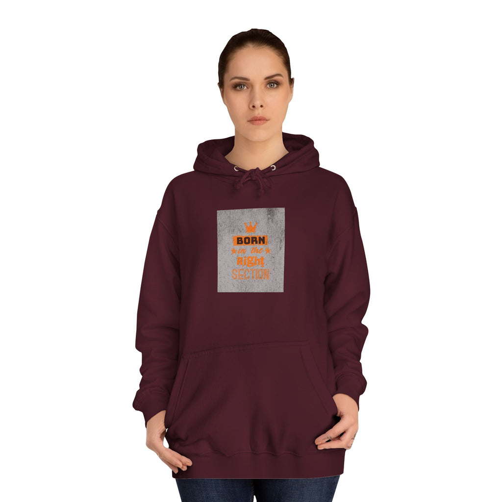 Born in the Right Section Hoodie | Unisex College Sweatshirt, Casual Wear, Gift for Any One,Apparel, Trendy Hoodie