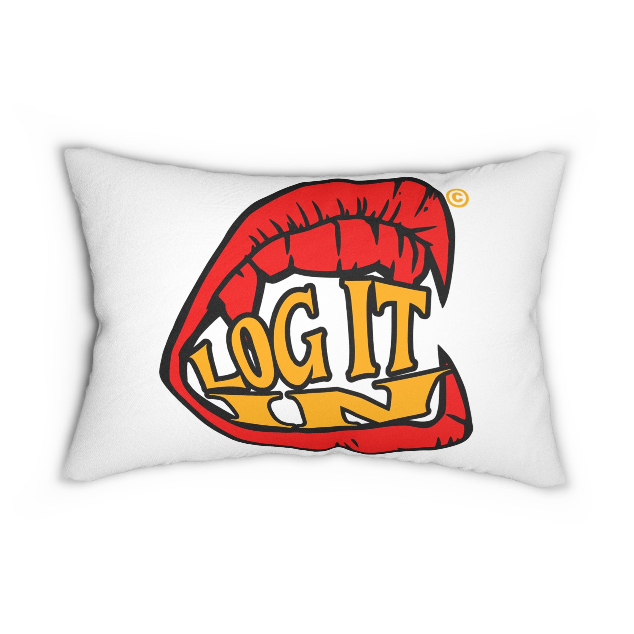 Lumbar Pillow — "Log It In" Graphic  Accent Cushion