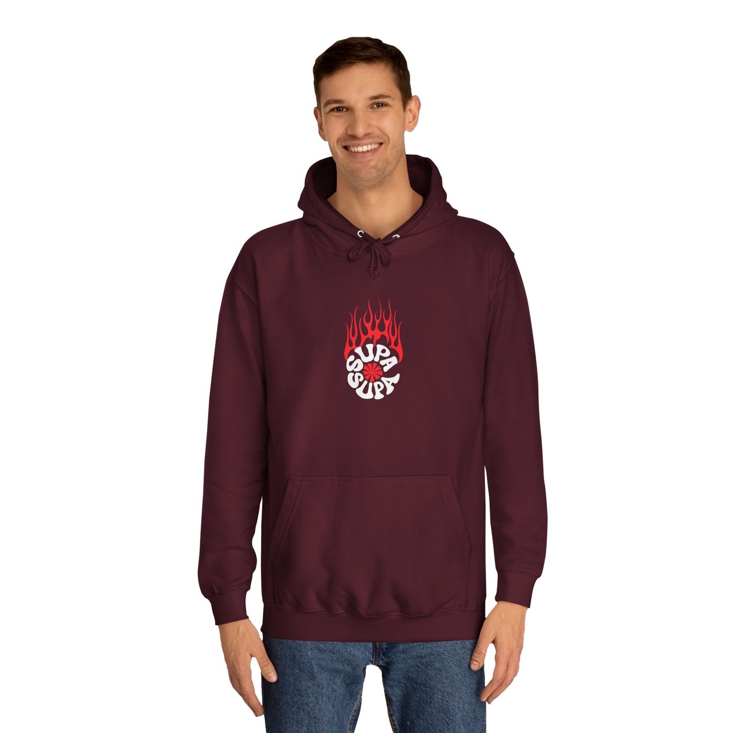 Unisex Flame Supa Supa Graphic Hoodie - Casual Streetwear