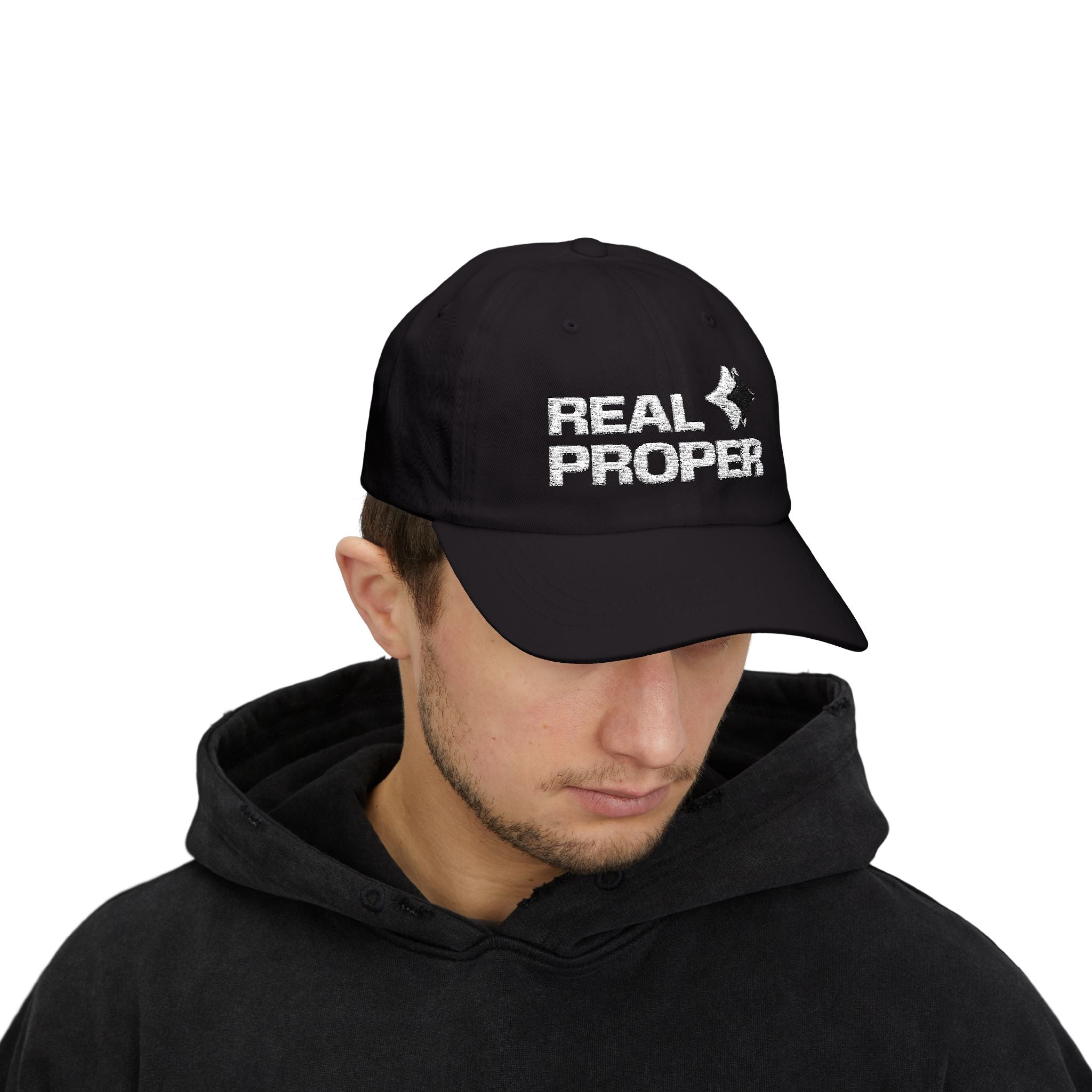 Classic Cap — "Real Proper" Embroidered Casual Baseball Hat