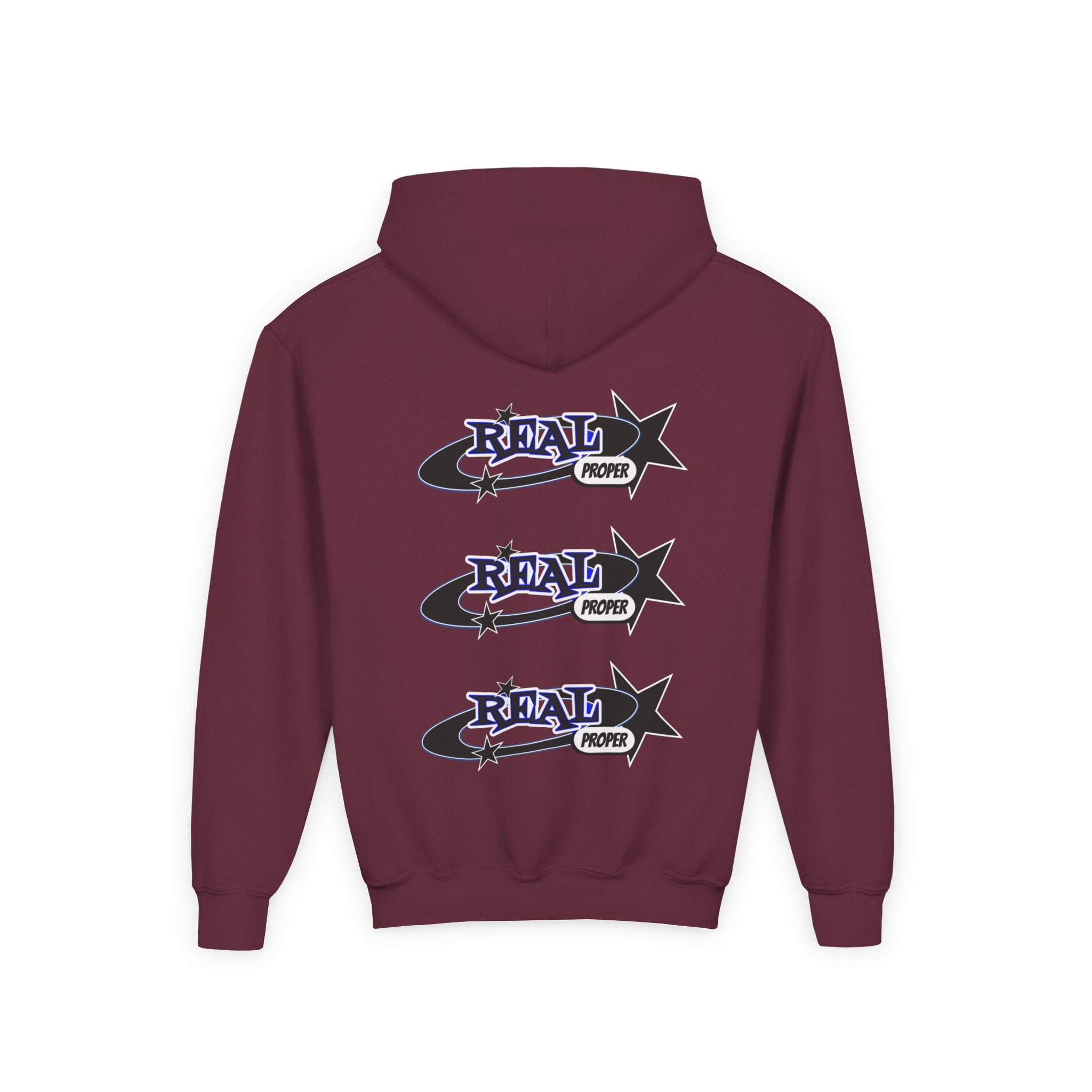 Youth Hoodie – "Real Proper" Star Graphic Pullover