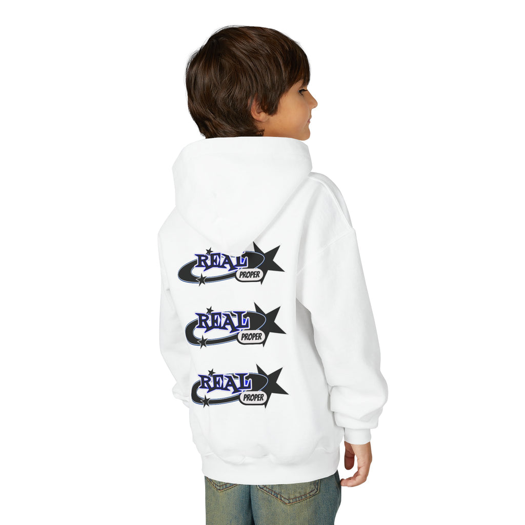 Youth Hoodie – "Real Proper" Star Graphic Pullover
