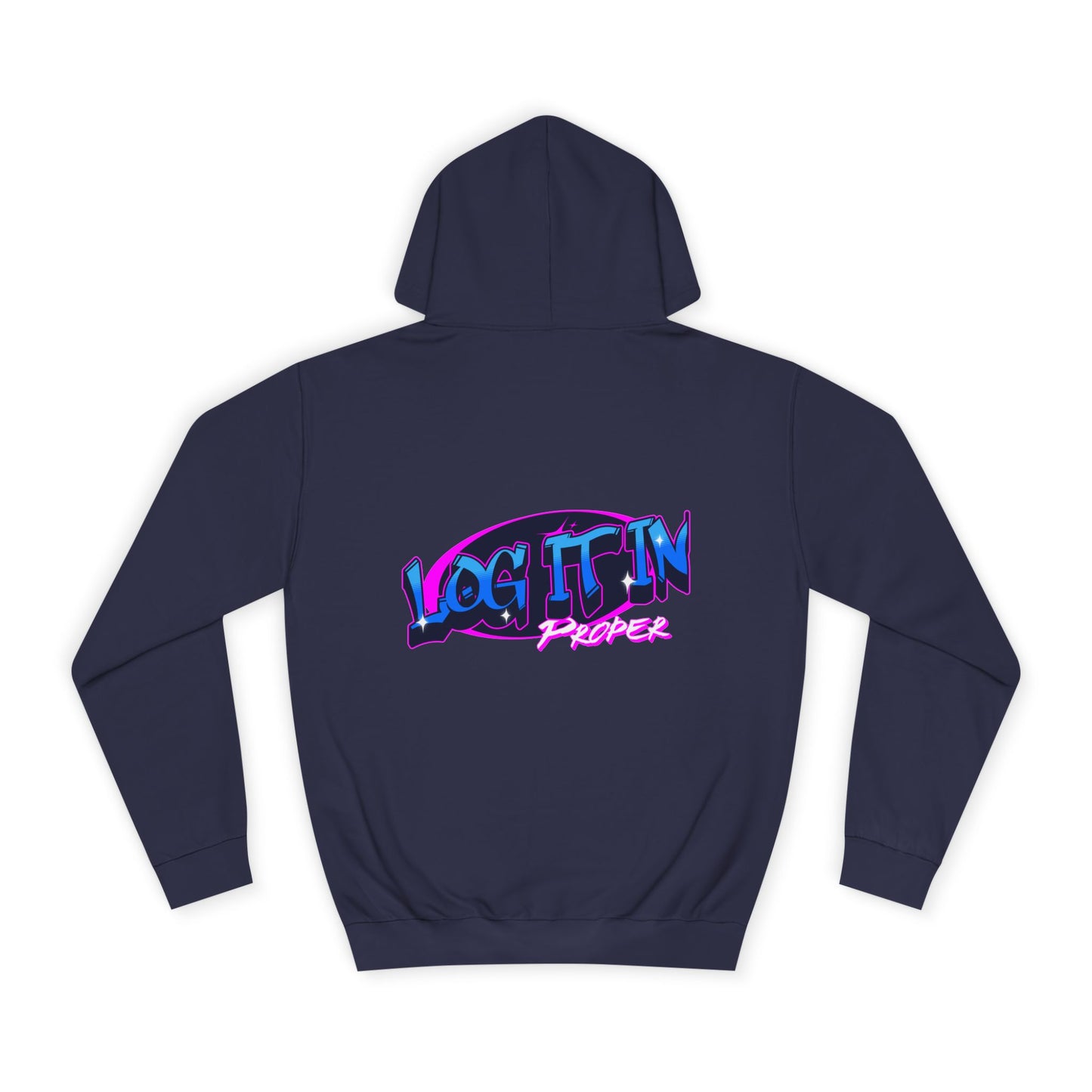 Vibrant Hoodie - Log It In, Unisex Pullover, Cozy Sweatshirt, College Apparel, Gift for Students, Trendy Fashion