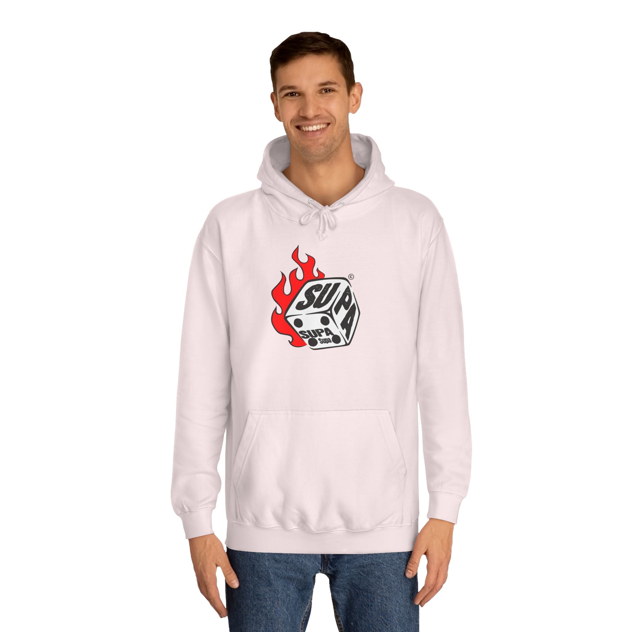 Cool Fire Graphic Unisex SUPA Hoodie, Apparel, Streetwear, Casual Wear, Unique Hooded Sweatshirt