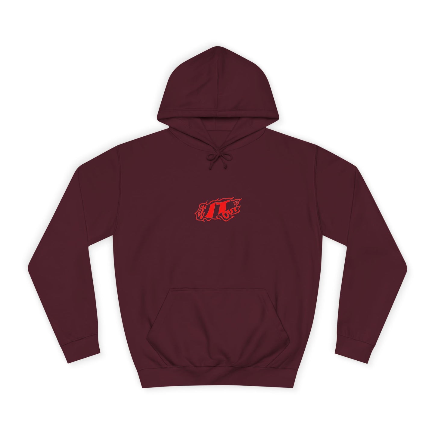 Unisex Log it out Hoodie with Bold Red Design, Cozy Oversized Sweatshirt, Ideal for Every day, Casual Wears, Events, Gifts