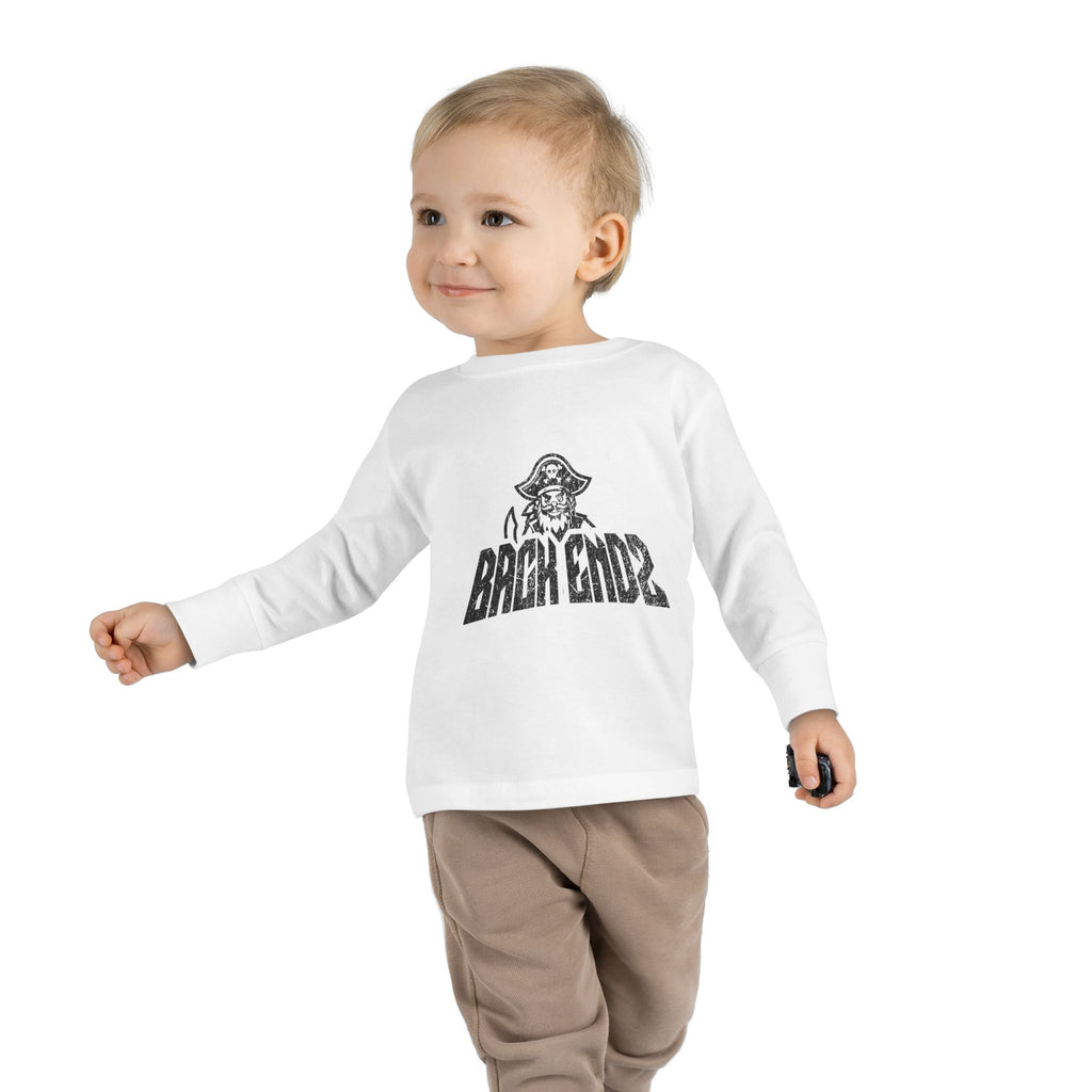 Toddler Long Sleeve Tee — Pirate Skull "Back Endz" Graphic