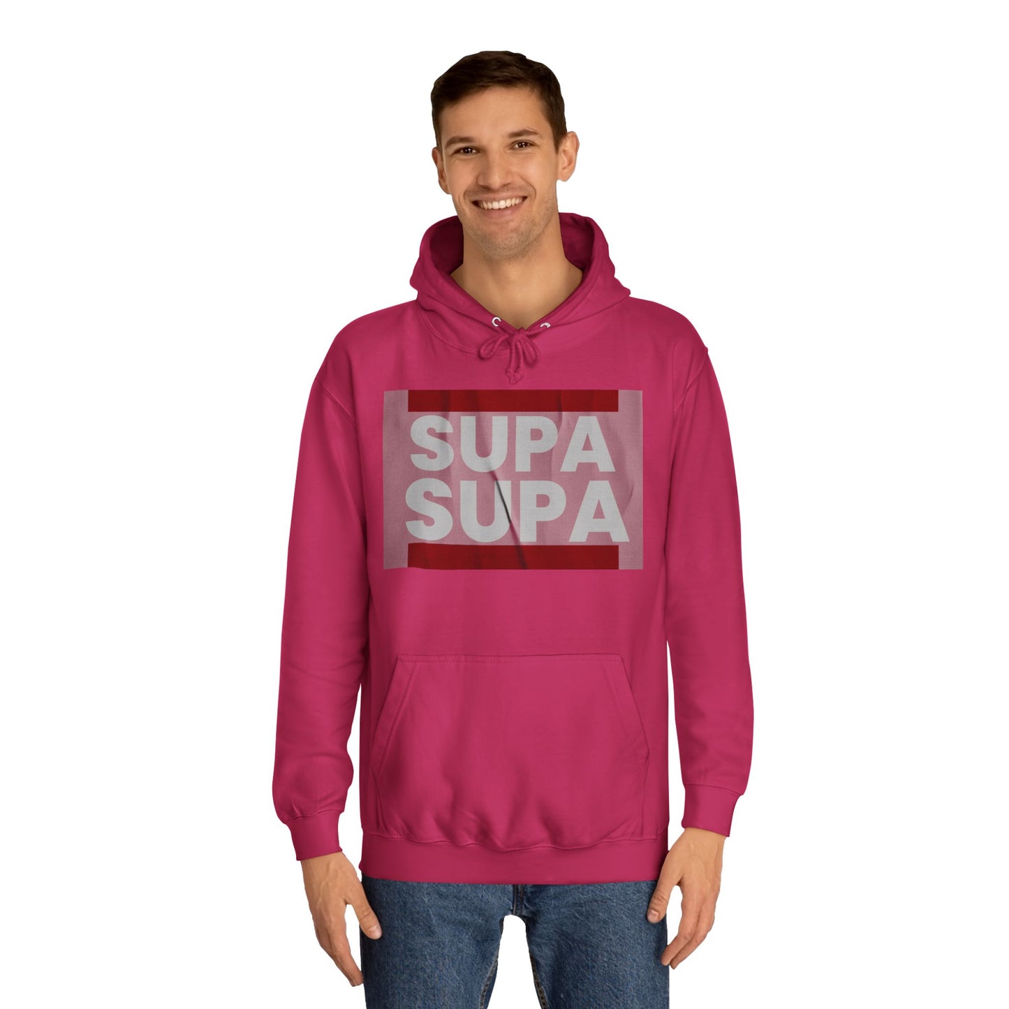 Unisex Hoodie with 'SUPA SUPA' Design, Cool Casual Wear, Perfect, Gifts for Graduates, Cozy Layering