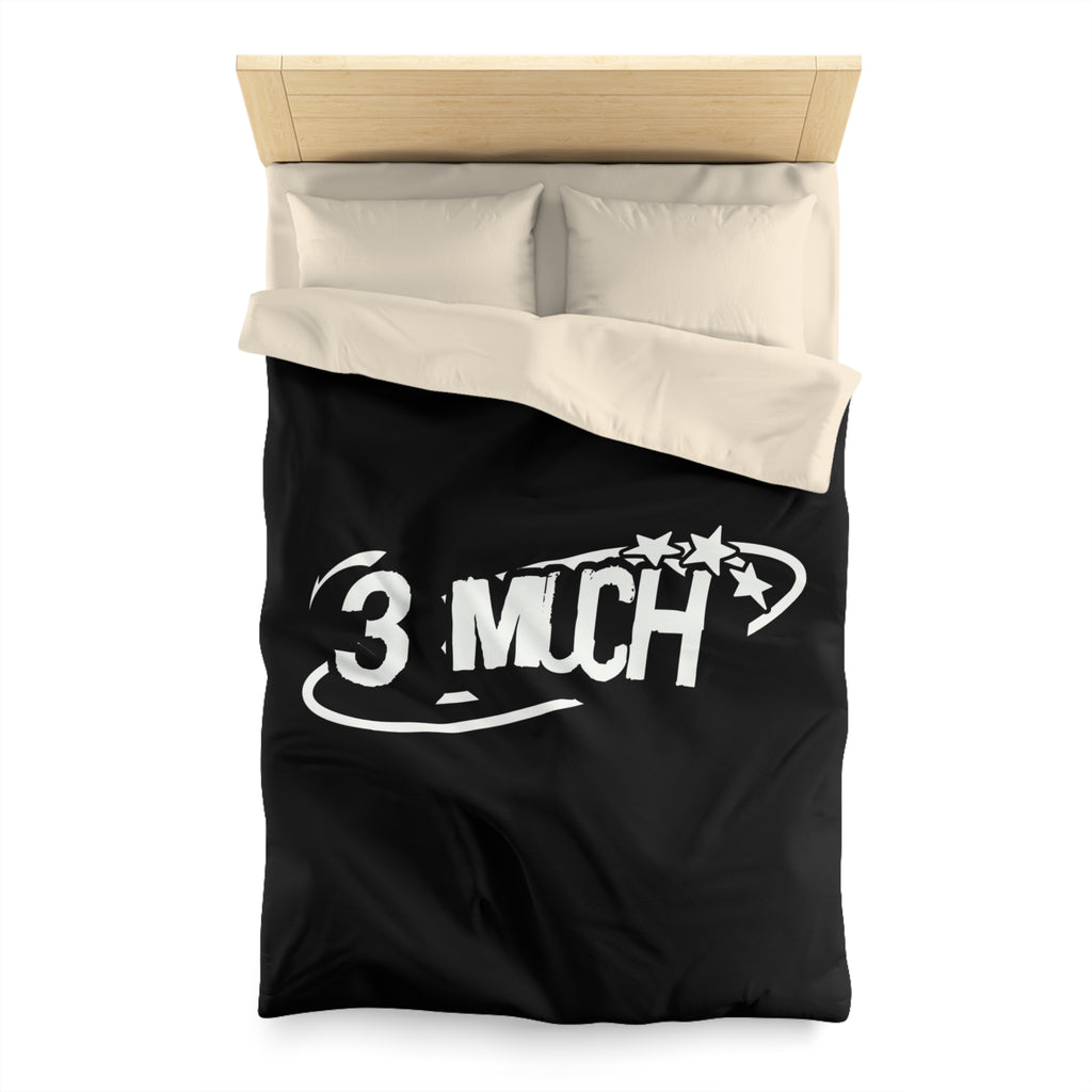 Duvet Cover — '3 Much' Bold Graphic Black Microfiber Duvet