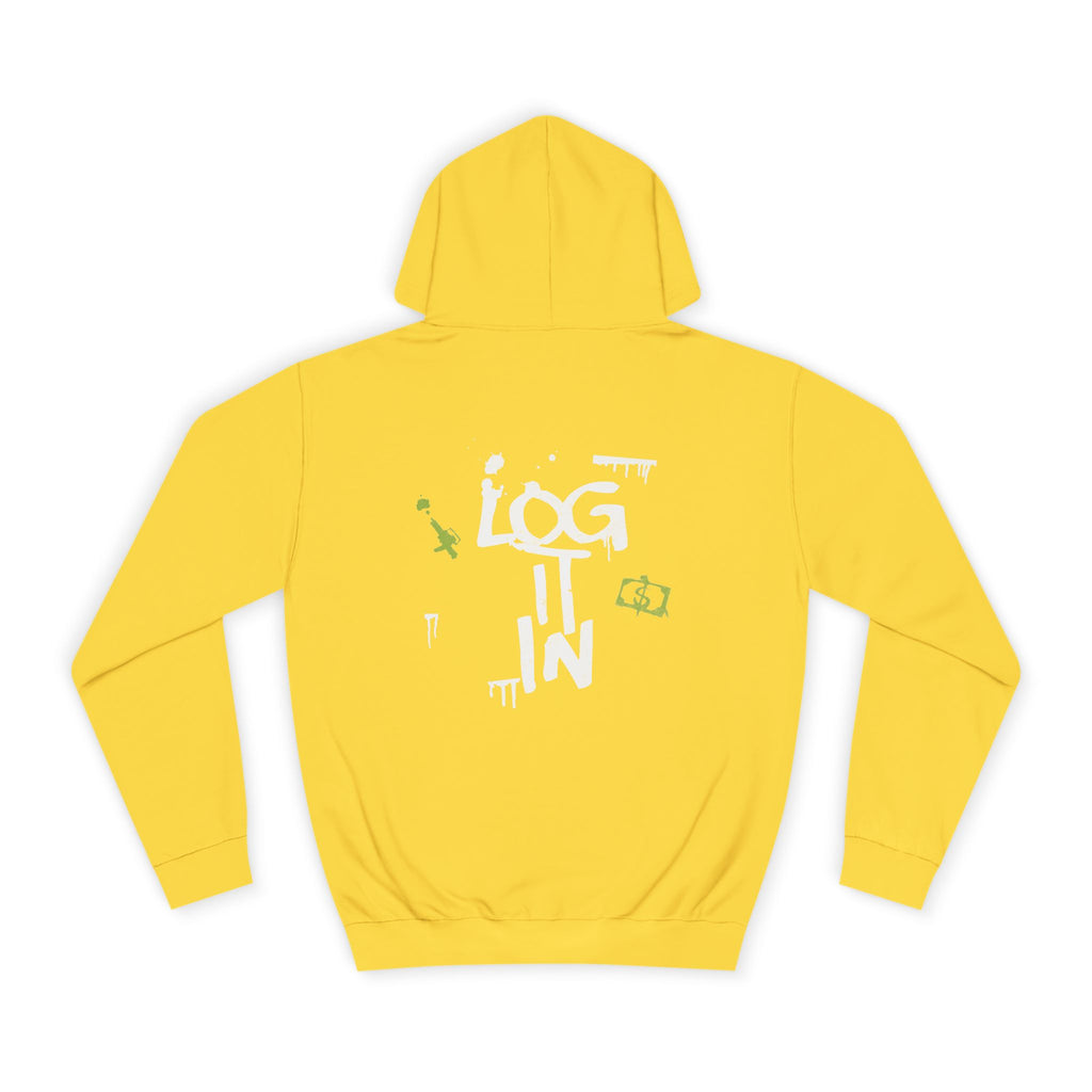 log it in Hoodie — Minimal Vintage Print
