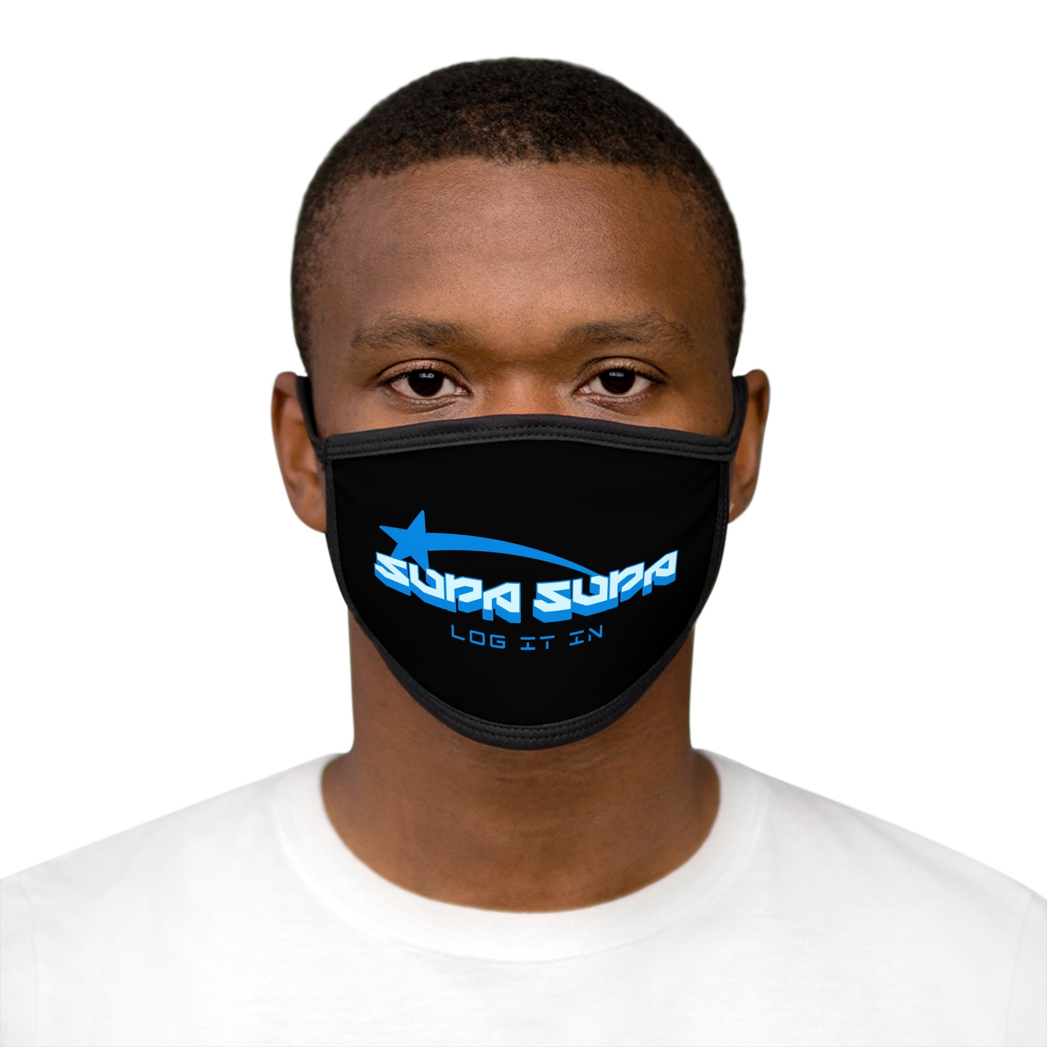 Supa Supa 'Log It In' Logo Face Mask — Black Reusable Mask