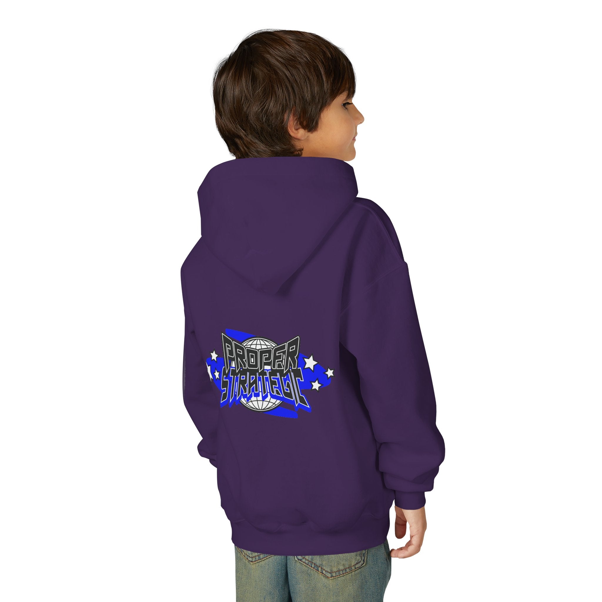Youth Hoodie — 'Strategic' Graphic Pullover for Kids