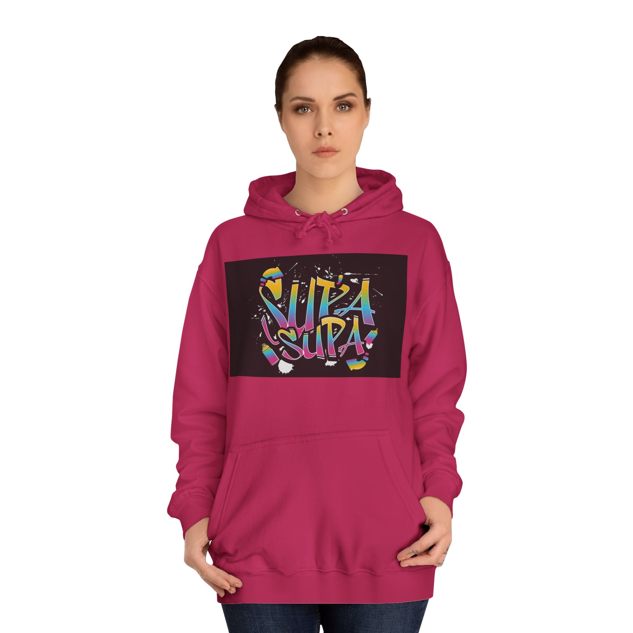 Colorful Unisex Supa Supa Hoodie, Casual Sweatshirt, Vibrant Apparel, Streetwear Hoodie