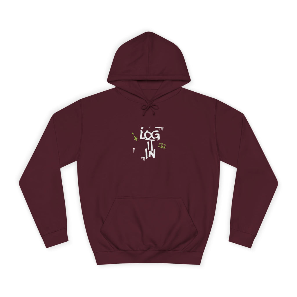 log it in Hoodie — Minimal Vintage Print
