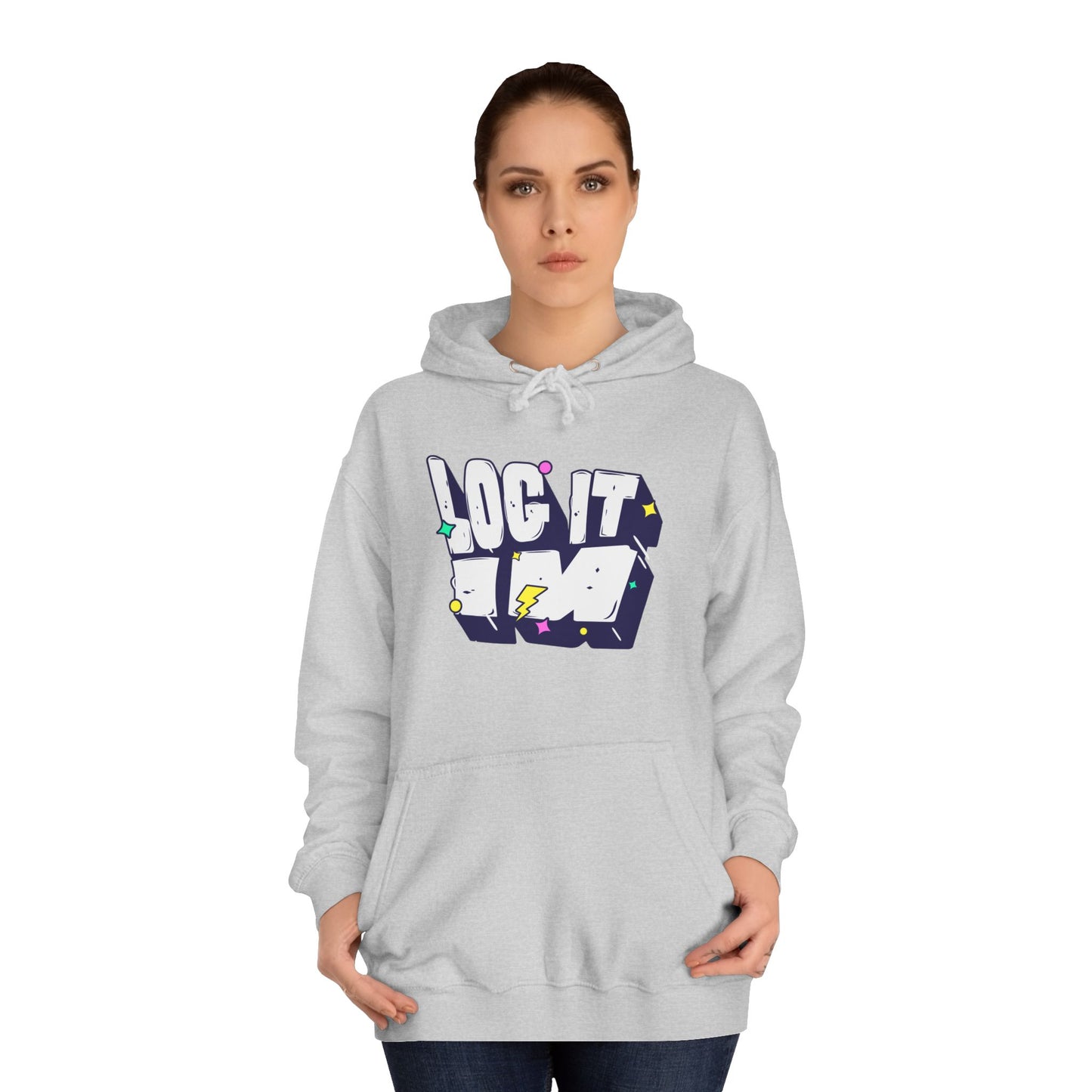 Vibrant Unisex LOG IT IN Hoodie, Trendy Streetwear, Apparel, Unique Gift, Casual Everyday Wear
