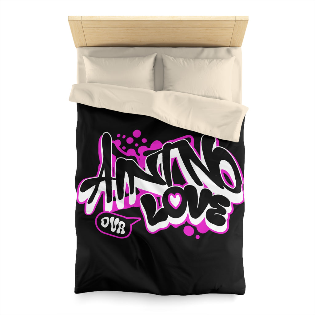 Duvet Cover — Pink Graffiti "No Love" Street Art Microfiber Bedding