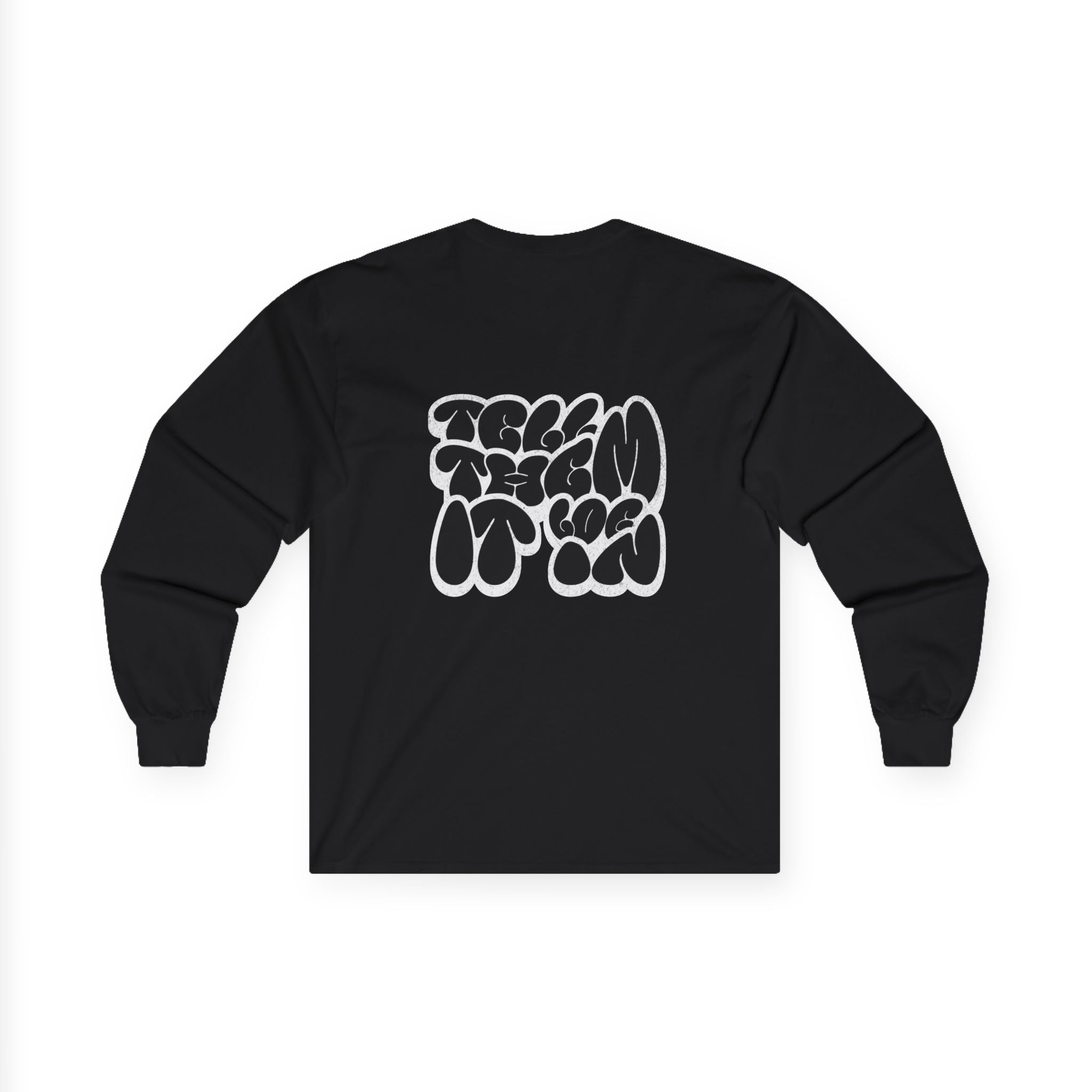 Long Sleeve "LOG IT IN" Tee — Retro Pebble Typography Graphic