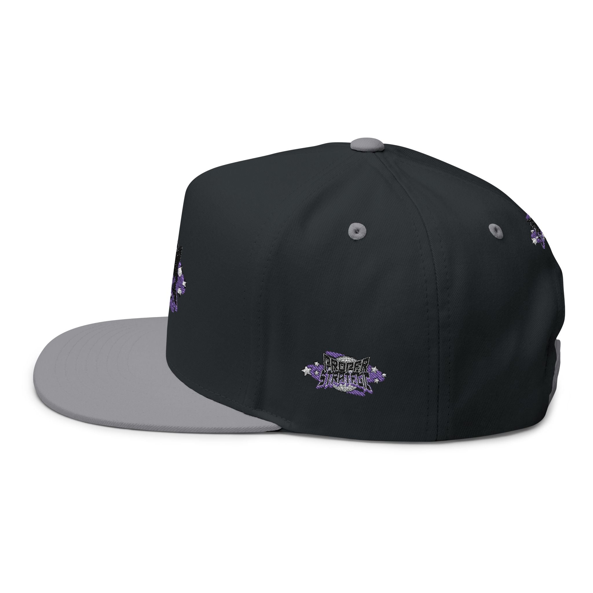 Embroidered 'Strategic' Flat Bill Cap — Retro Streetwear Snapback