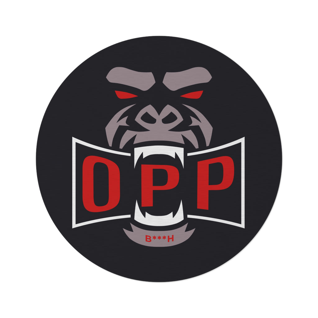Gorilla OPP Logo Round Rug – Bold Black & Red Game Room Mat
