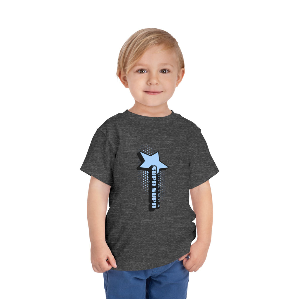 Toddler Tee — Blue Star "Tell em log it in" Graphic